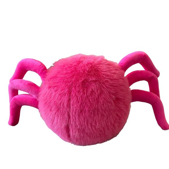 Cynthia Rowley PINK SPIDER Pillow Faux Fur Halloween Decor NEW - Picture 4 of 10